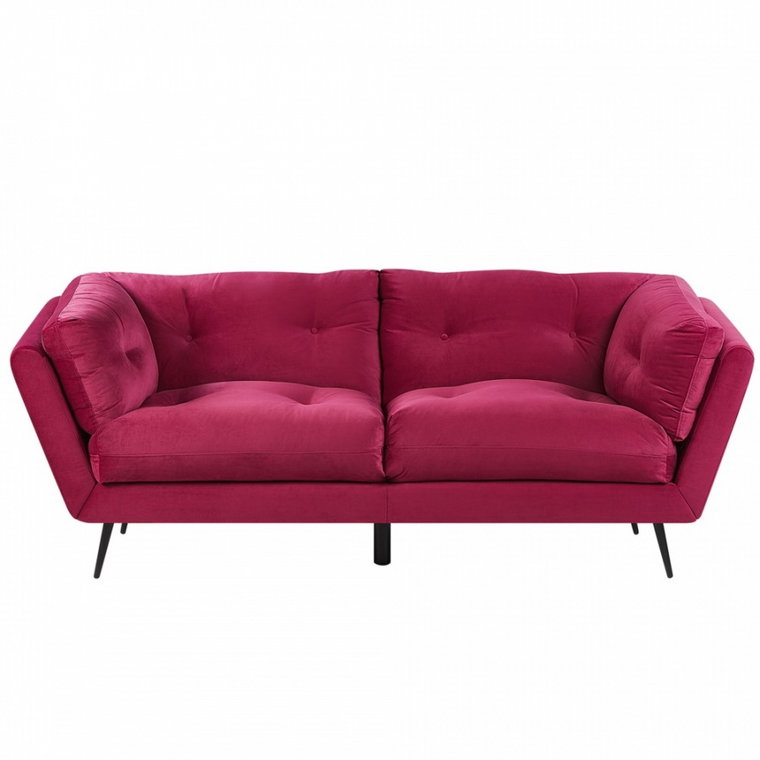 Sofa 3-osobowa welurowa burgundowa LENVIK kod: 4251682247016