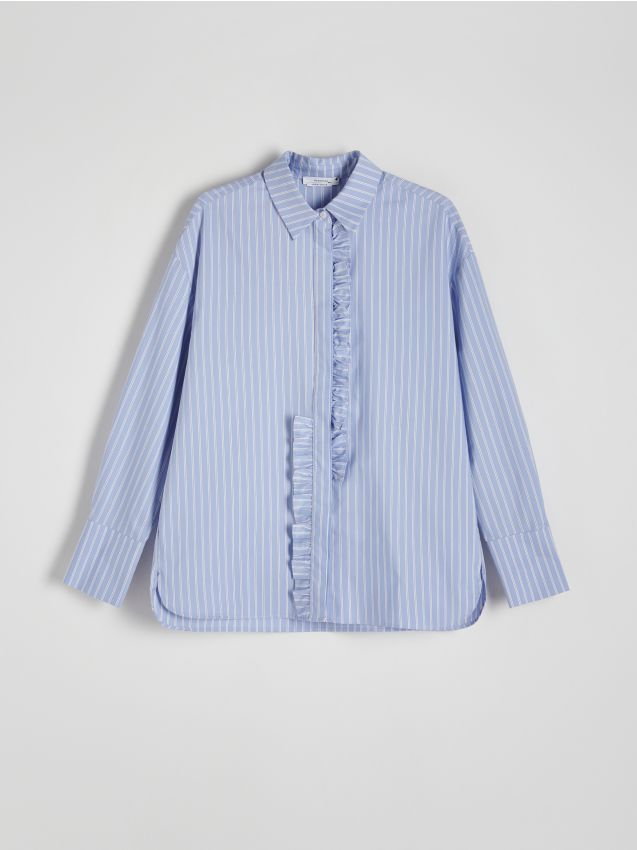 Reserved - Koszula z falbanką - niebieski
