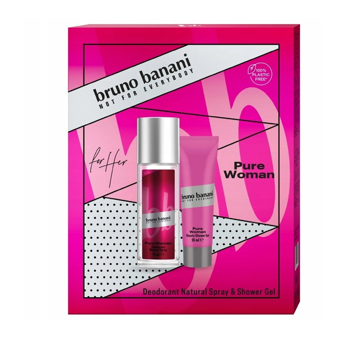 BRUNO BANANI PURE WOMAN DEZODORANT ZAPACHOWY SPRAY 75ML + ŻEL POD PRYSZNIC 50ML