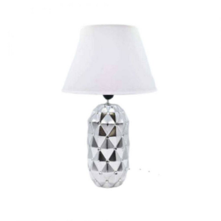 Lampka ceramiczna z kryształkami Glamour Farid srebrna srebrny