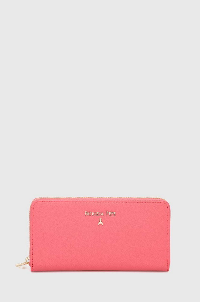 Patrizia Pepe portfel skórzany damski kolor różowy CQ4879 L001