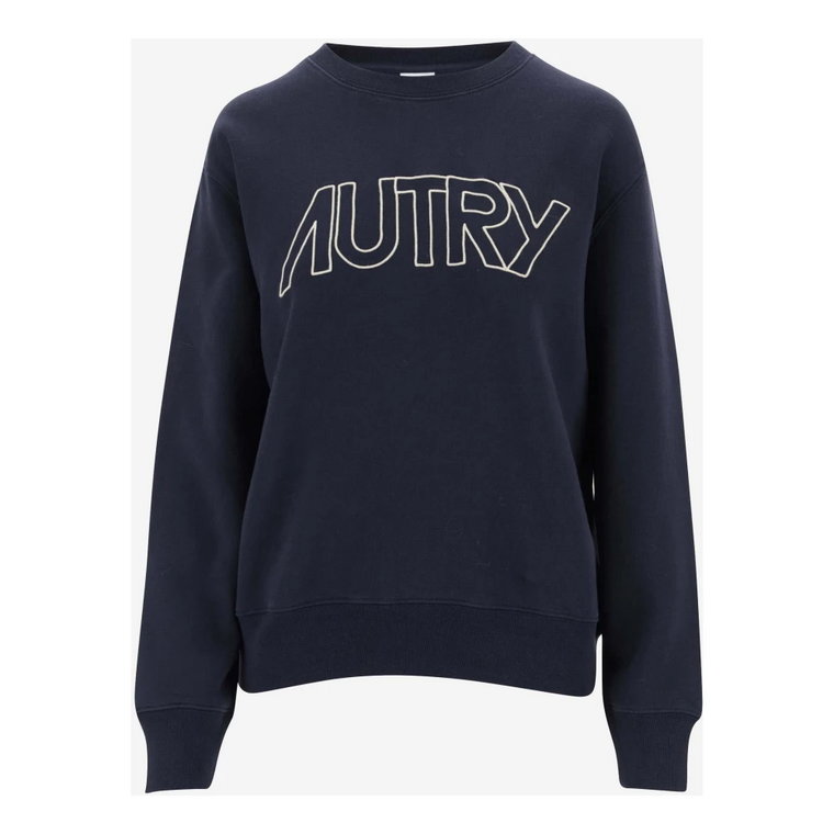 Niebieski Bawełniany Sweter z Logo Autry
