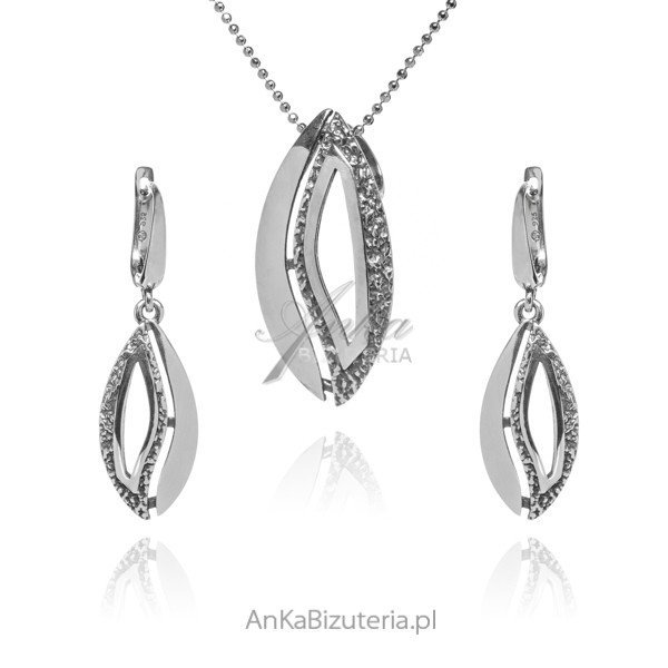 AnKa Biżuteria, Komplet biżuteria srebrna oksydowany LAURA
