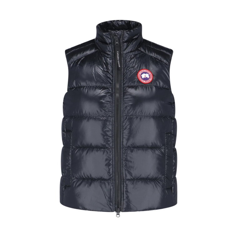 Czarne kurtki z pikowanym gilet Canada Goose