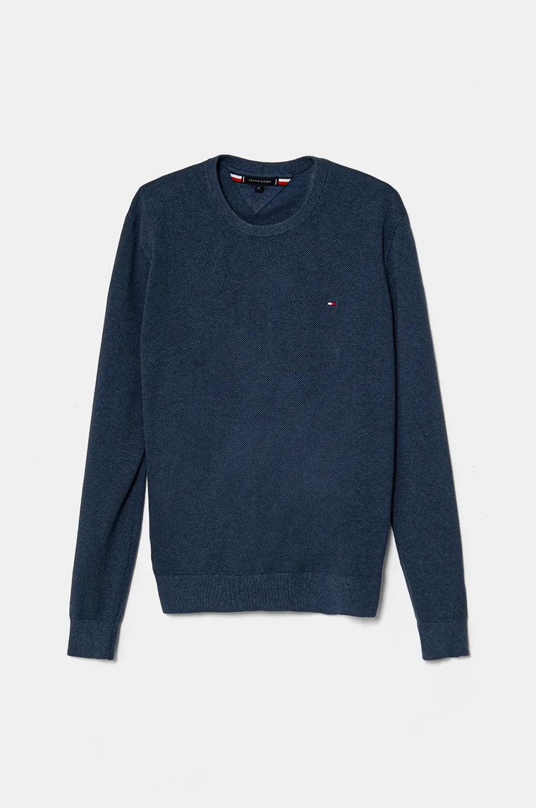 Tommy Hilfiger sweter bawełniany kolor niebieski lekki MW0MW36347