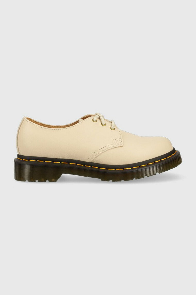 Dr. Martens półbuty skórzane 1461 damskie kolor beżowy na platformie DM24256292 DM24256292-Parchment