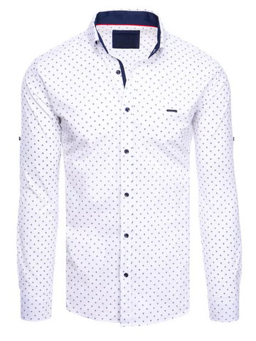 Koszula męska we wzory biała Dstreet DX2206