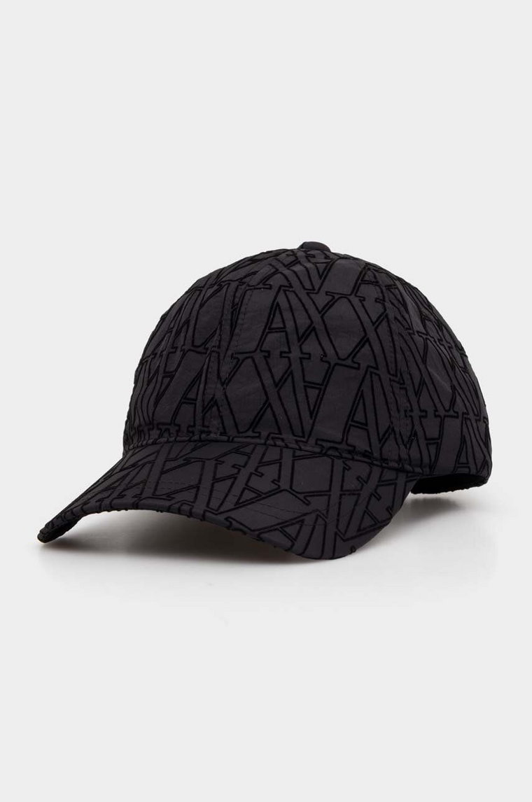 Armani Exchange czapka z daszkiem kolor czarny wzorzysta 944200 4F100