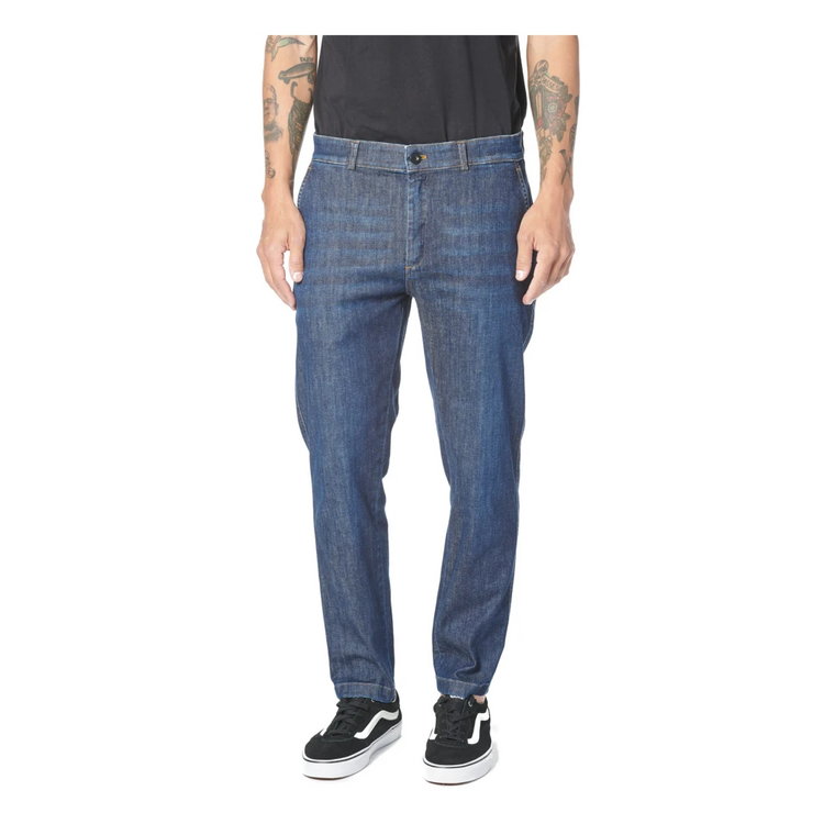 Niebieskie Spodnie Chino z Denimu Department Five