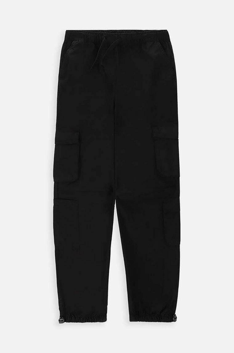 Coccodrillo spodnie bawełniane dziecięce kolor czarny gładkie