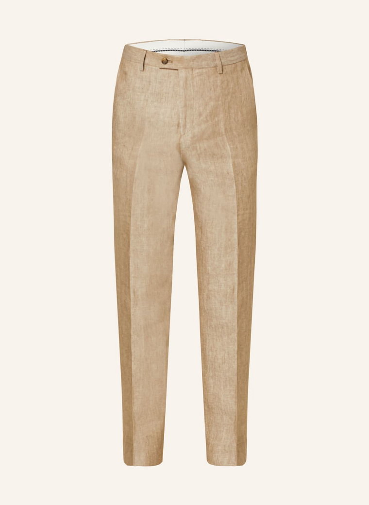 Sand Copenhagen Spodnie Garniturowe Slim Fit Z Lnu beige