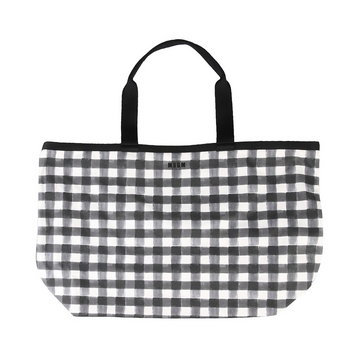 Msgm, Shopping Bag with Check Pattern Czarny, female,