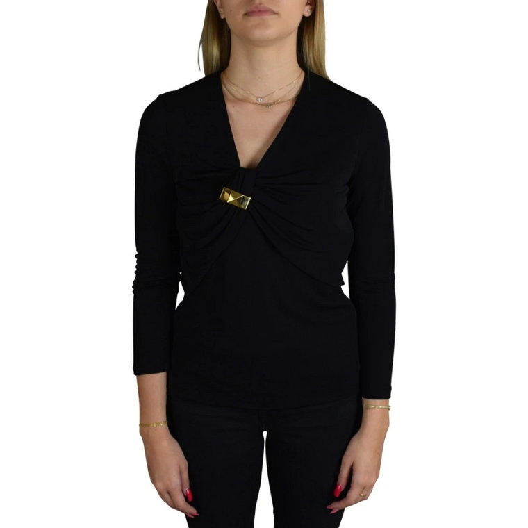 Czarna bluzka z długim rękawem dla kobiet Gucci