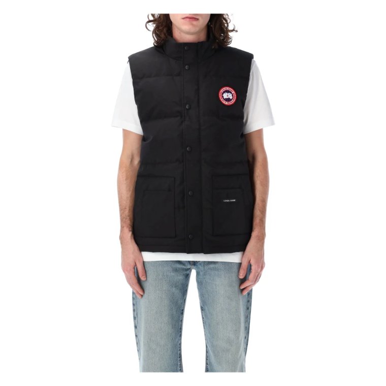 Czarna odzież wierzchnia kamizelka - Ss25 Canada Goose