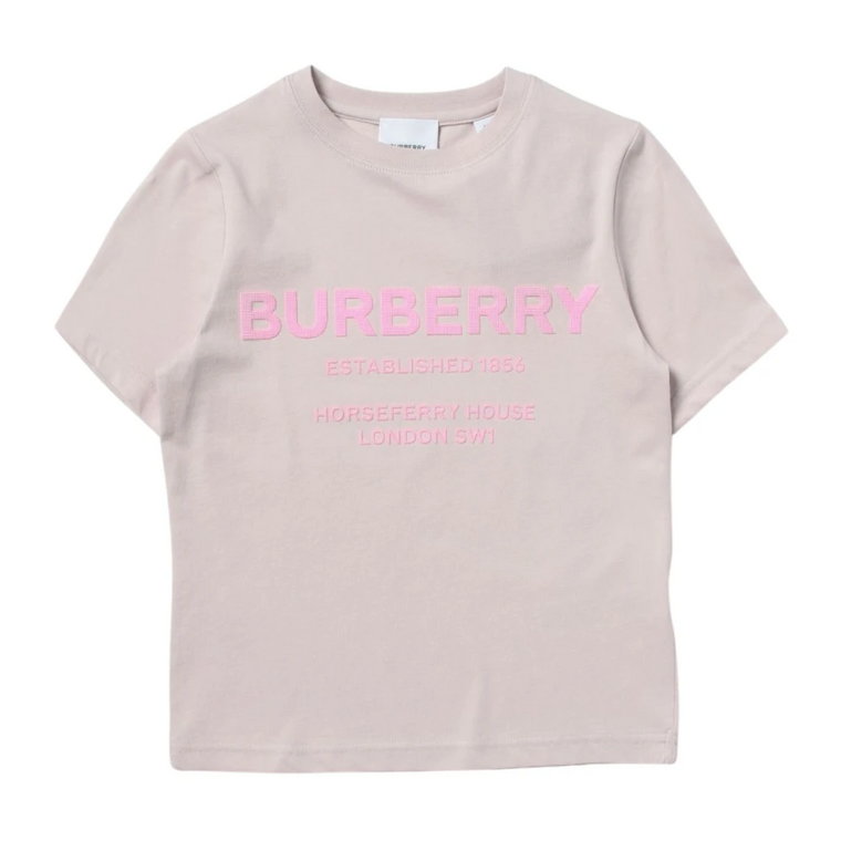 Różowa koszulka dla małej fashionistki Burberry