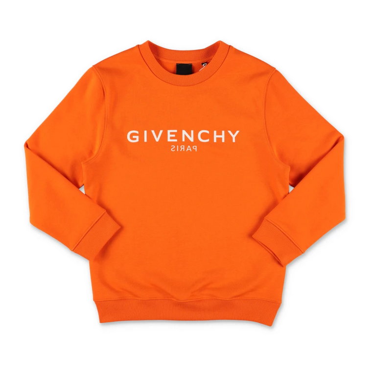 Stylowy Pomarańczowy Bawełniany Sweter Chłopięcy Givenchy