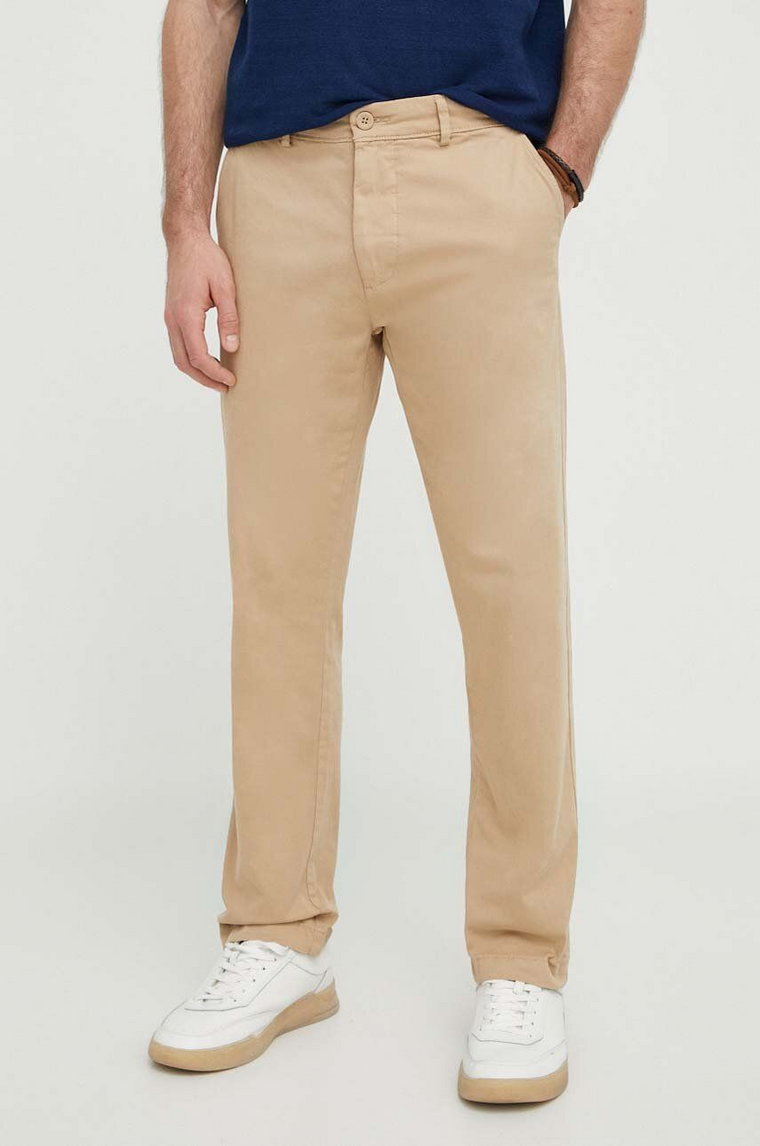Pepe Jeans spodnie SLIM CHINO męskie kolor beżowy dopasowane PM211655