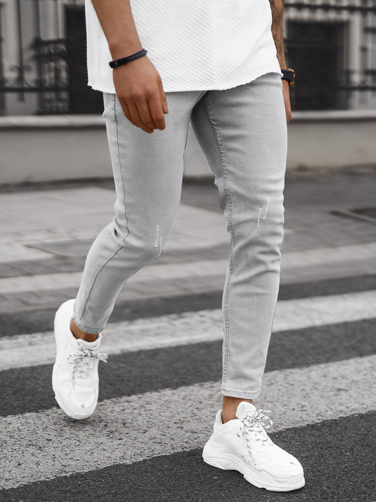 Spodnie jeansowe męskie szare OZONEE DO/2438