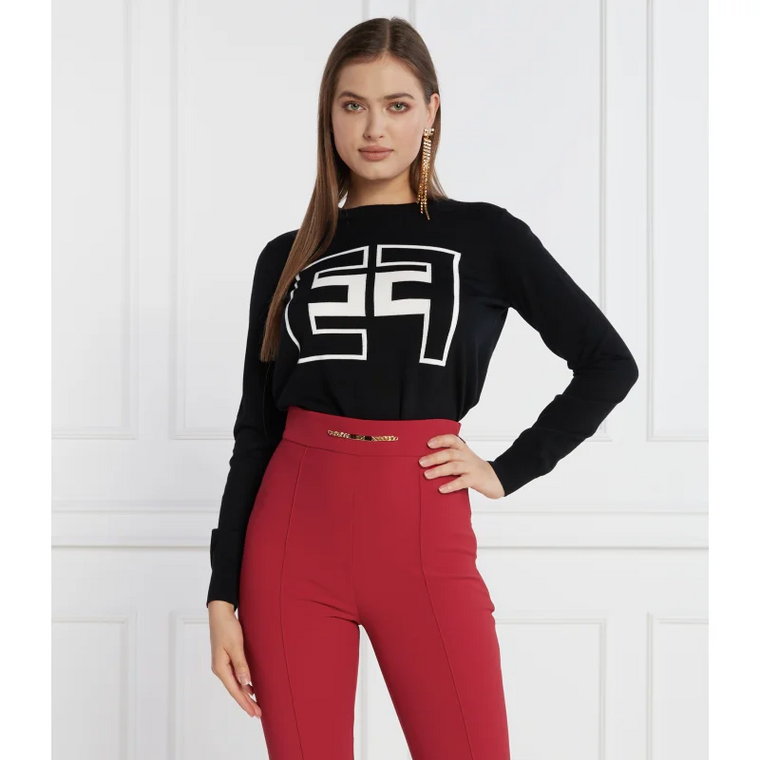 Elisabetta Franchi Wełniany sweter | Regular Fit