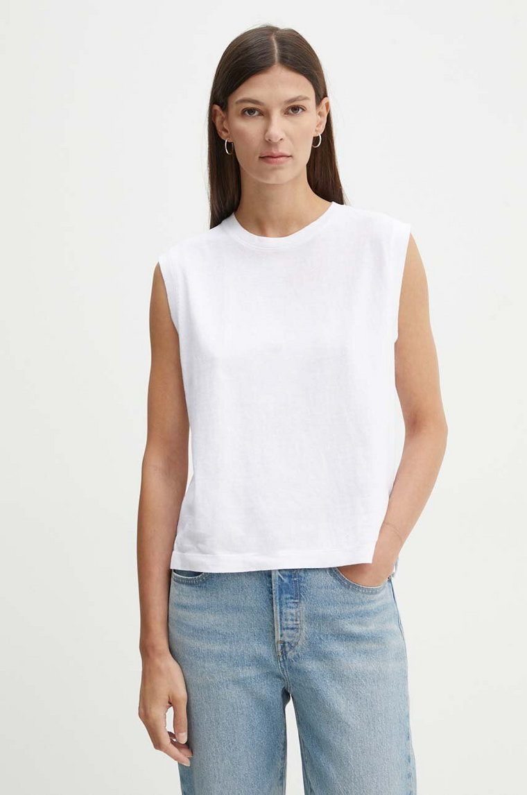 Levi's top bawełniany kolor biały A8794