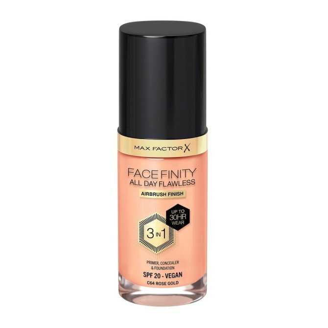 Max Factor Facefinity All Day Flawless 3w1 kryjący podkład w płynie C64 Rose Gold 30ml