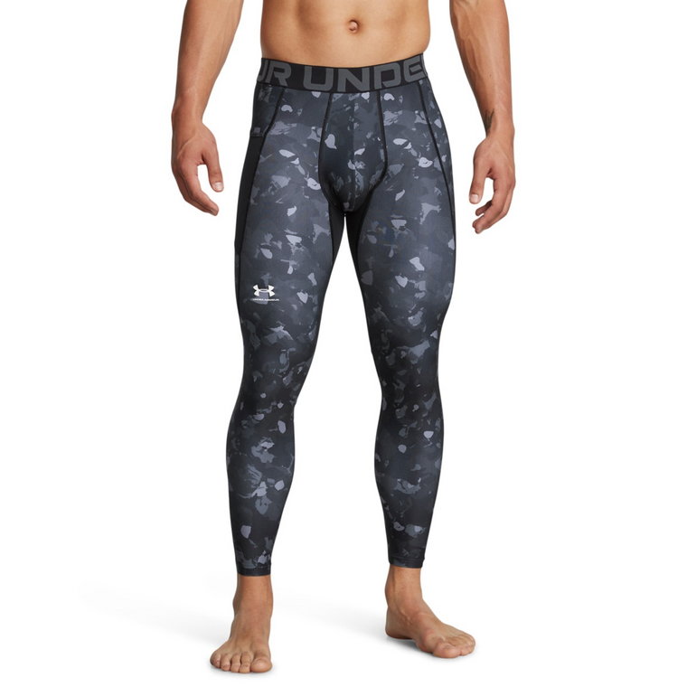 Męskie legginsy treningowe Under Armour UA Hg Armour Prtd Lgs - szare