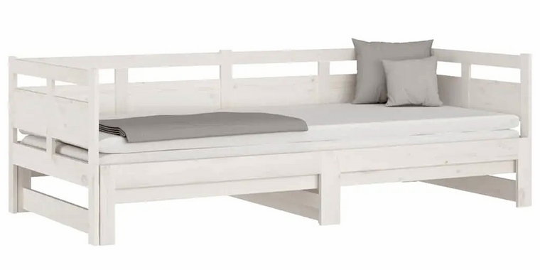 Białe sosnowe łóżko rozsuwane 2x(90x200) cm - Darma 4X