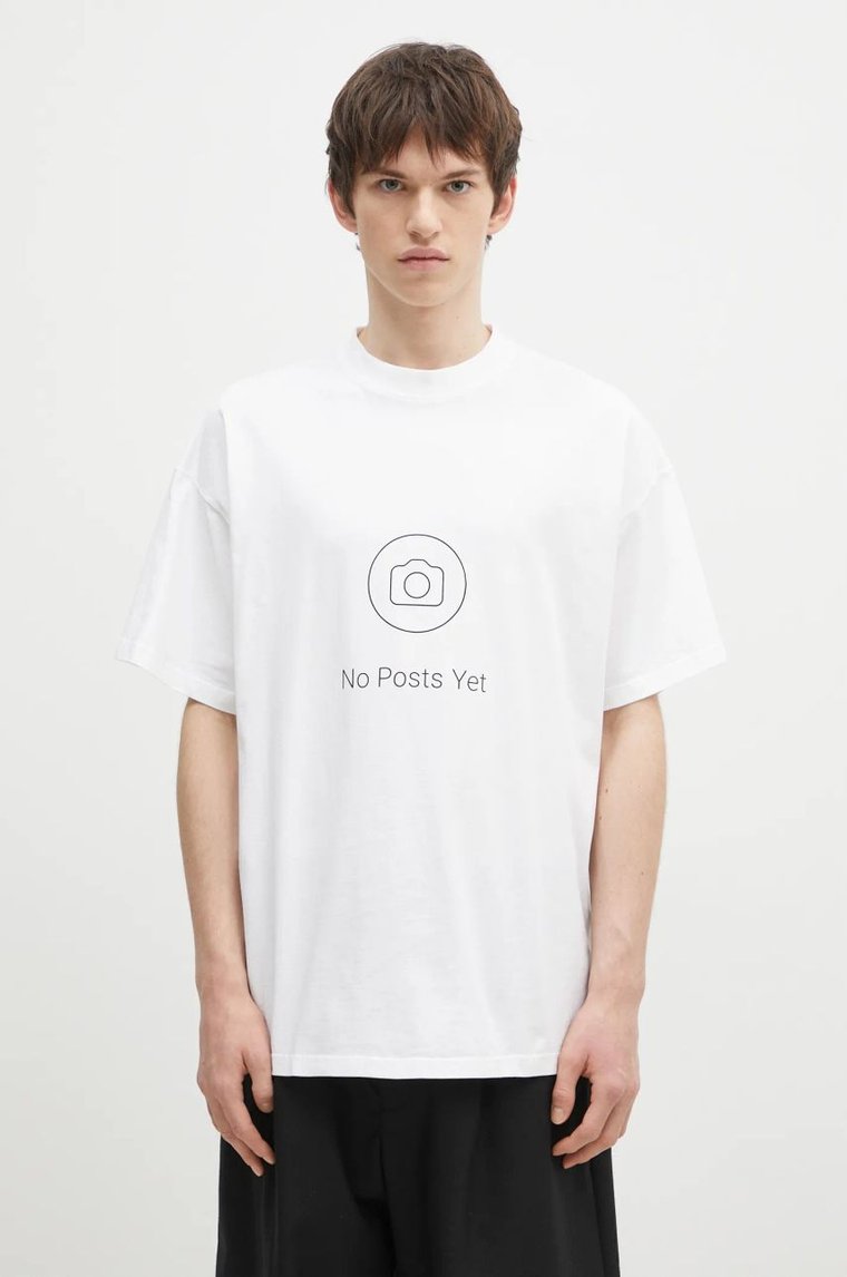 VETEMENTS t-shirt bawełniany No Posts Regular kolor biały z nadrukiem UA66TR730W