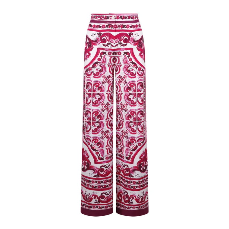 Spodnie z szerokimi nogawkami w wzór majoliki Dolce & Gabbana