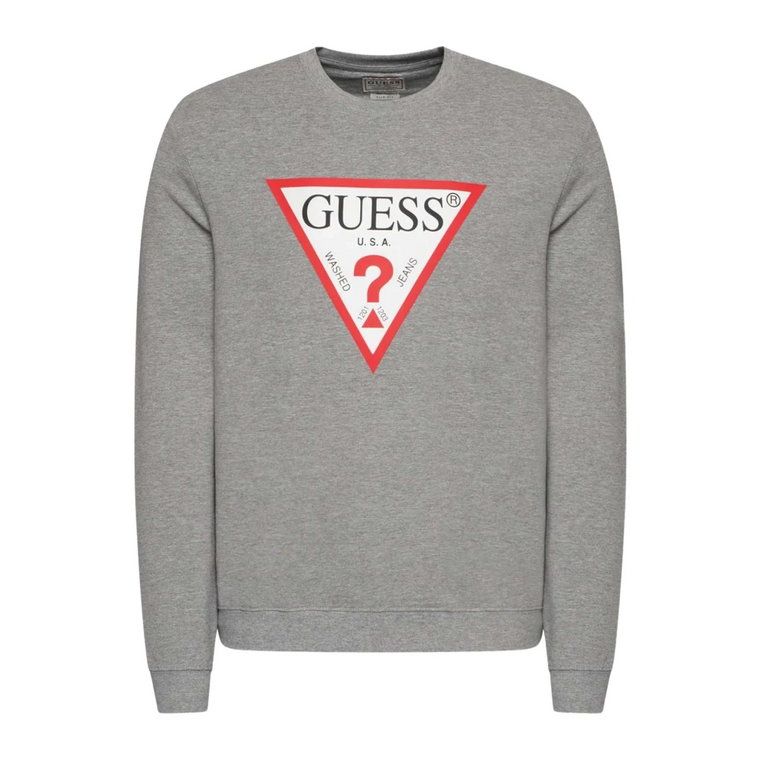 Ikoniczny Sweter z Organicznej Bawełny - Kolekcja Gris Guess