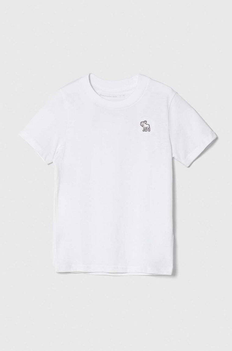 Abercrombie & Fitch t-shirt dziecięcy 3-pack kolor beżowy z aplikacją