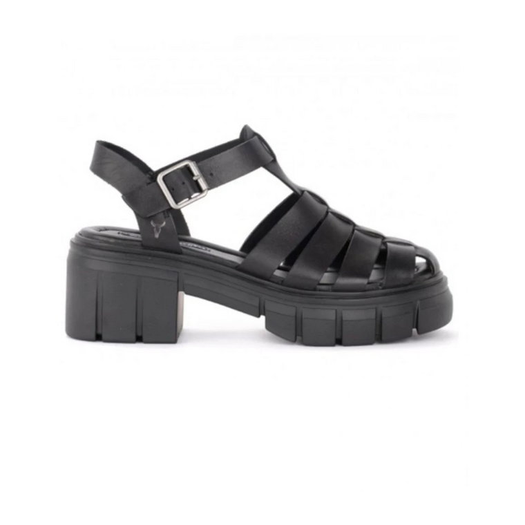 Czarne płaskie sandały skórzane - Rozmiar 41 Windsor Smith