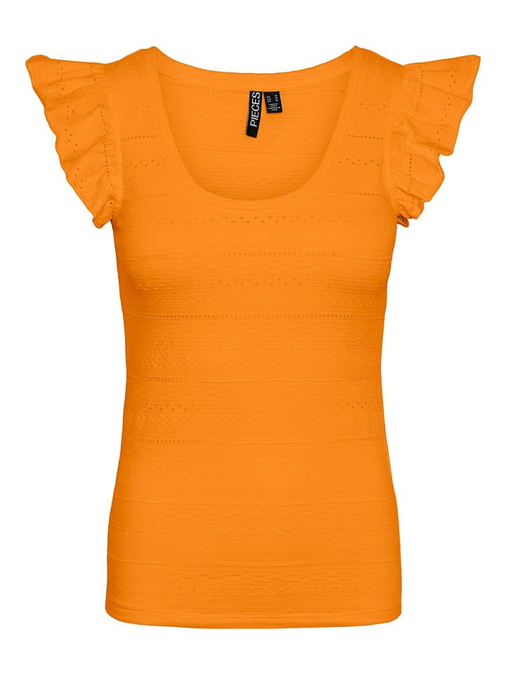 Pieces Koszulka w kolorze pomarańczowym
