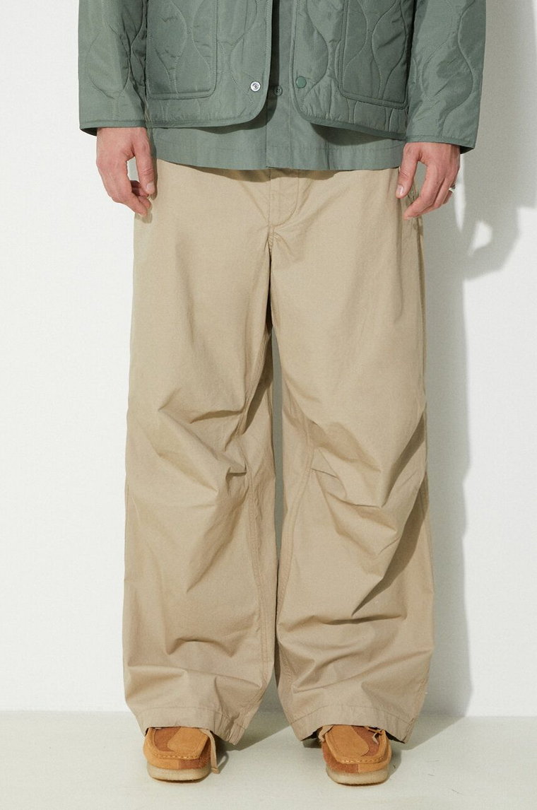 Engineered Garments spodnie bawełniane Over Pant kolor beżowy proste OR343.ZT154