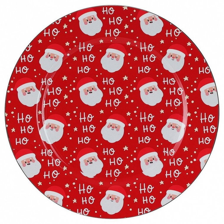 Podtalerz świąteczny dekoracyjny / podkładka pod talerz czerwona mikołaj 33 cm kod: O-139217-C