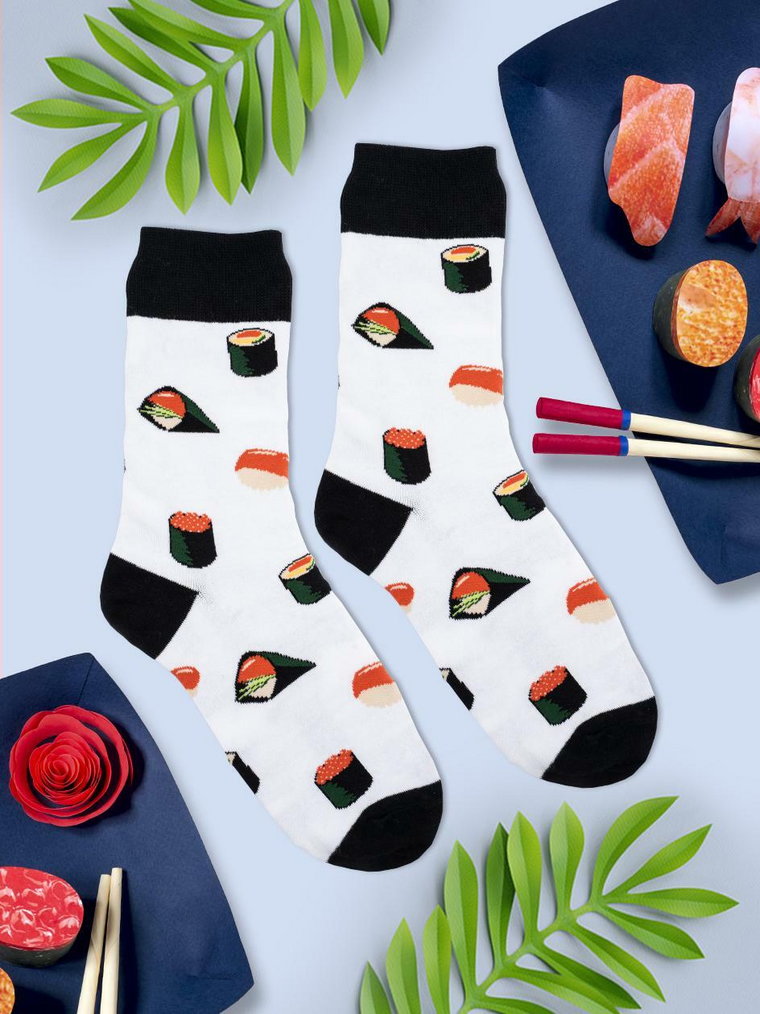 Długie Skarpetki Urban Socks Sushi Białe