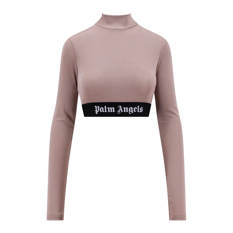 Beige Stretch Jersey Top - Elegancka i Trendy Palm Angels