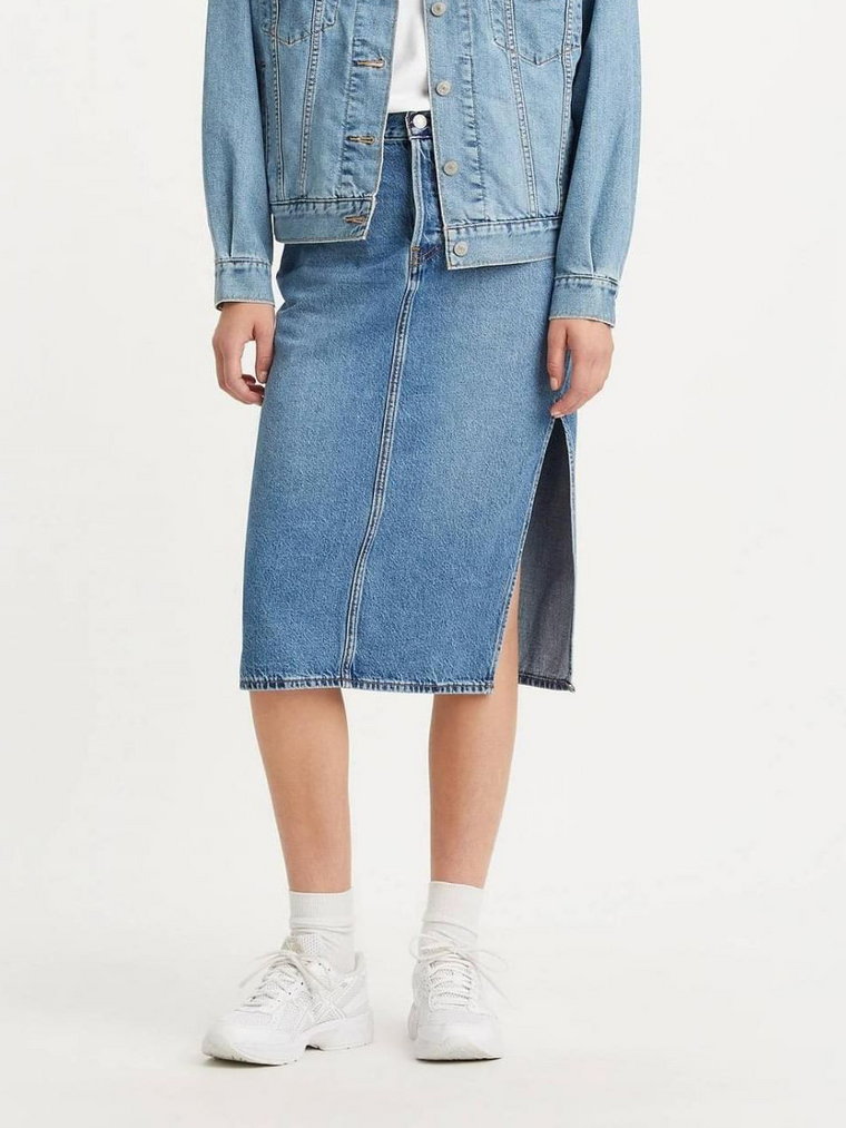 Spódnica jeansowa damska midi Levi's Side Slit Skirt A4711-0000 24 Niebieska (5401105466015). Spódnice damskie