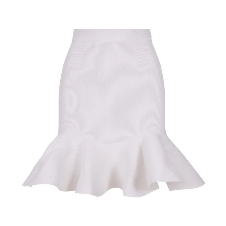 Biała spódnica z falbaną Alexander McQueen
