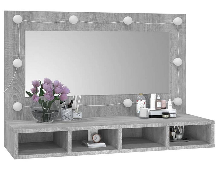 Toaletka kosmetyczna na biurko szary dąb sonoma - Arvola 3X