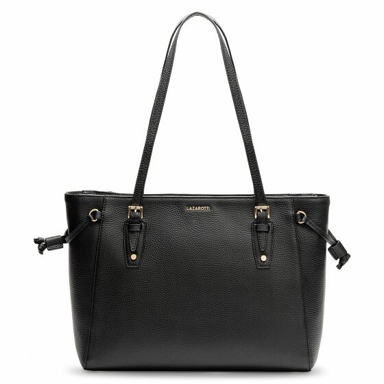 Lazarotti Bologna Leather Shopper Bag Skórzany 36 cm black