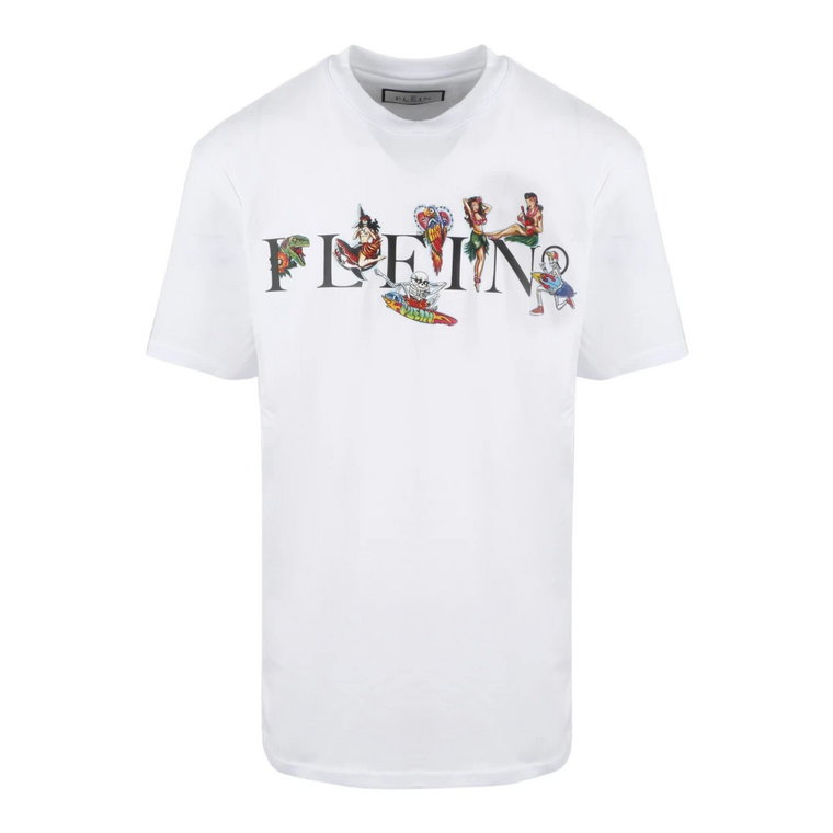 SS Hawaii T-Shirt, Regular Fit, Kontrastowy Druk Philipp Plein