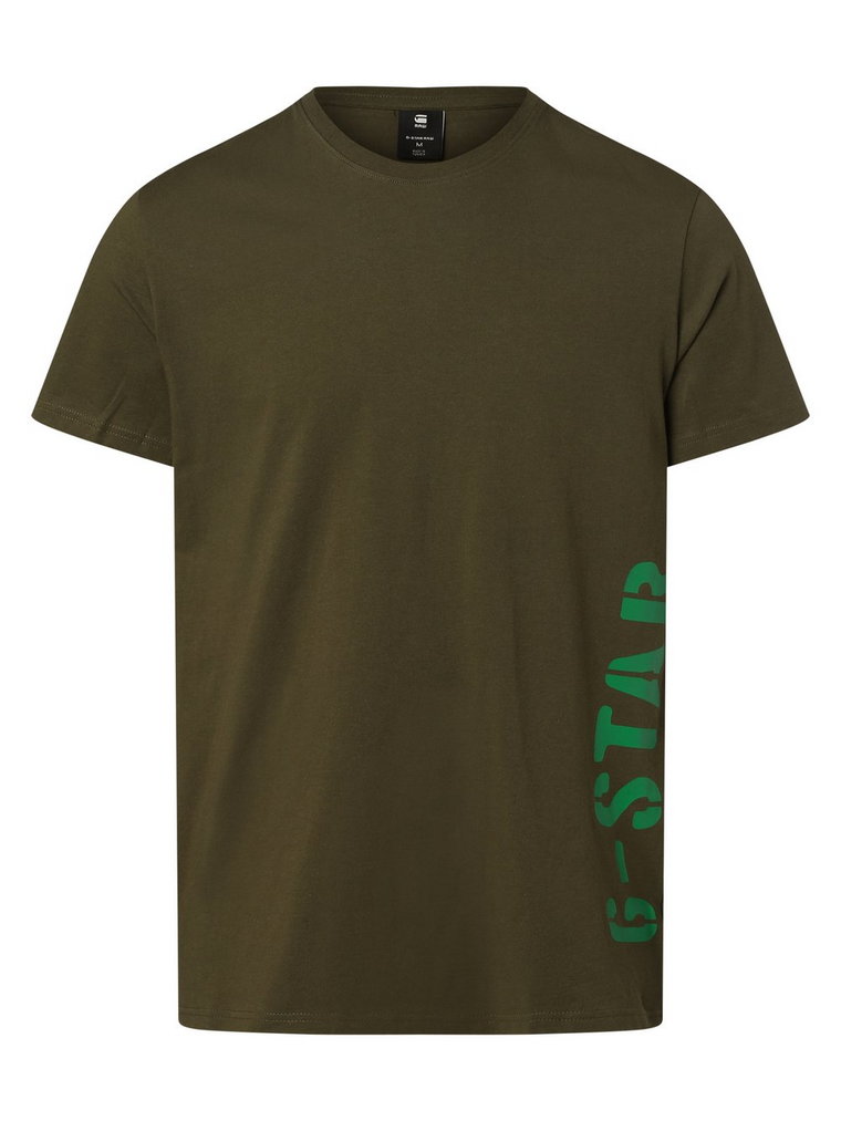 G-Star RAW - T-shirt męski  Side Stencel, zielony