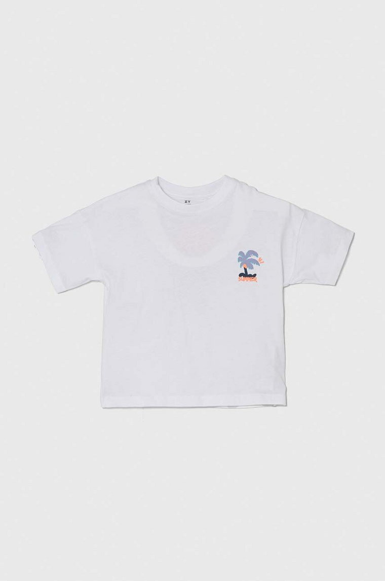 zippy t-shirt bawełniany dziecięcy kolor biały z nadrukiem