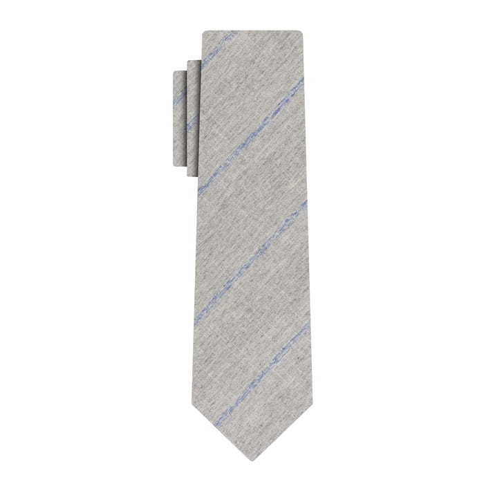 Krawat lniany w kolorze jasnoszarym EM 1