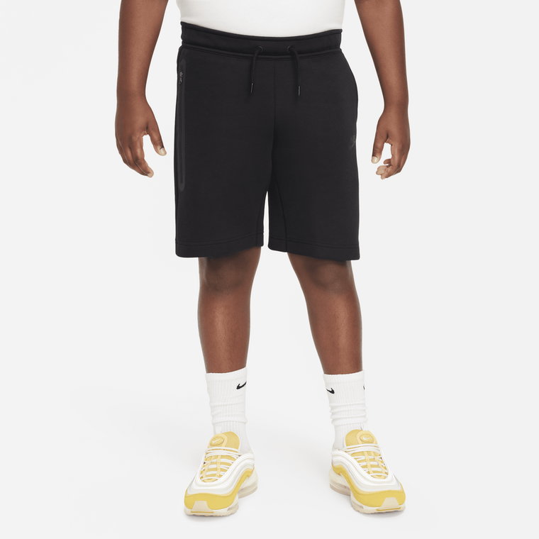Spodenki dla dużych dzieci (chłopców) Nike Sportswear Tech Fleece (szerszy rozmiar) - Czerń