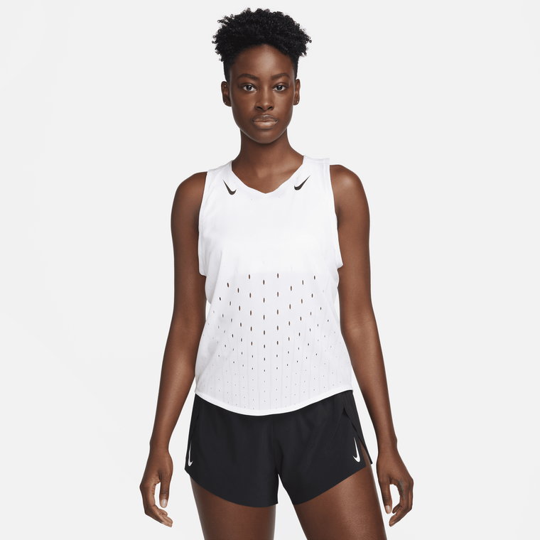 Damska koszulka bez rękawów do biegania Dri-FIT ADV Nike AeroSwift - Biel