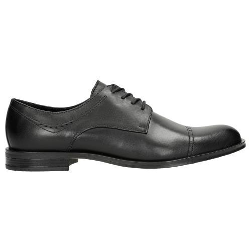 Wojas Czarne Eleganckie Półbuty Męskie Quarter Brogues