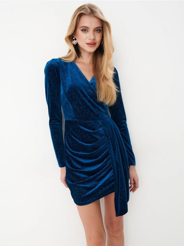 Mohito - Asymetryczna sukienka mini - niebieski