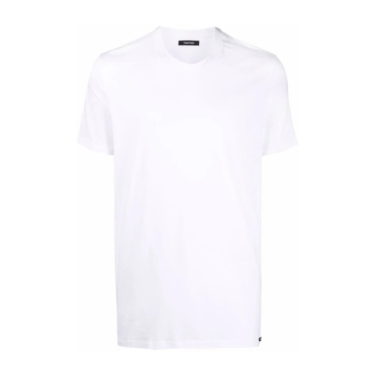 Biała koszulka z dekoltem typu crewneck dla mężczyzn Tom Ford